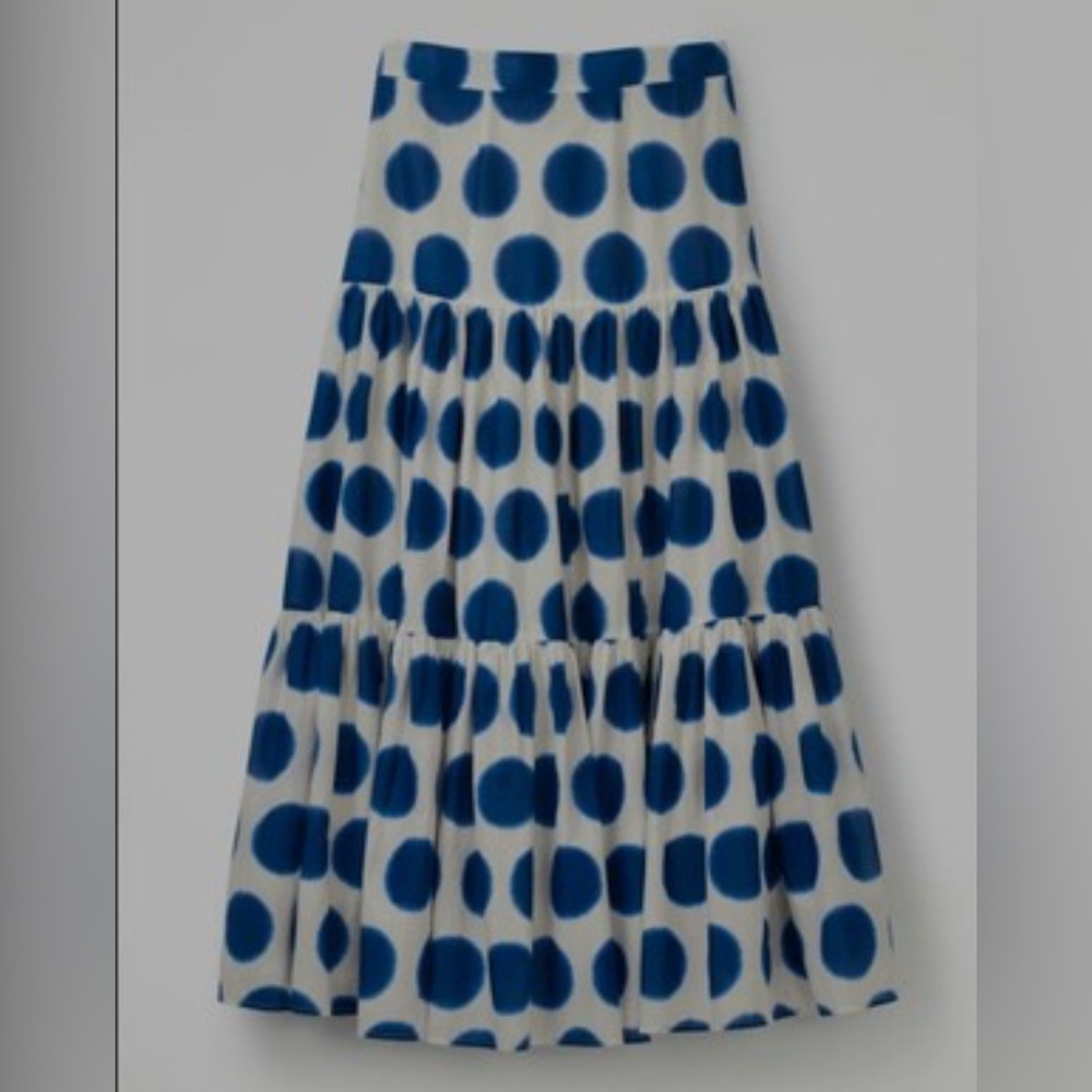 Boden Tamara polka dot print tiered midi skirt